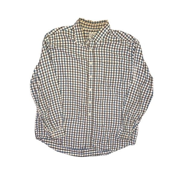 L.L.Bean Lightweight Button-Up Shirt XL Reg White Blue/Black Plaid Casualwear - Picture 2 of 6